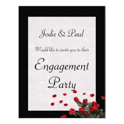 Black Roses - Wedding - Engagement Invitation