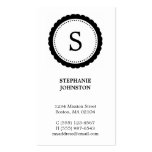 Black rosette monogram elegant personal calling business card