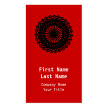 Black Round Lace Style Pattern. Business Card Template
