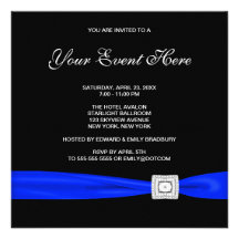 Black Royal Blue All Occasion Invitation Template