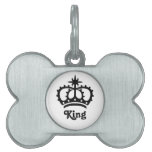 Black Royal Crown With Text King Pet ID Tag