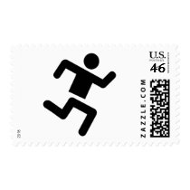 black runner athletics sprinter run postage stamp