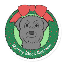 Black Russian Terrier Christmas stickers