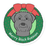 Black Russian Terrier Christmas Stickers