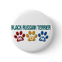 BLACK RUSSIAN TERRIER MOM Paw Print buttons