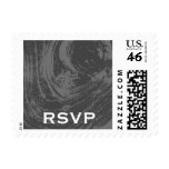 Black Rustic Wood Winter Wedding RSVP Stamps