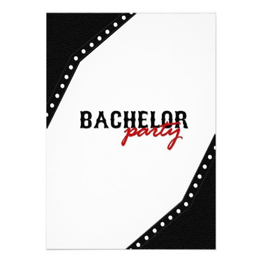 Black Saddle Style Bachelor Party Invite