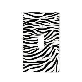 Black Safari Zebra Light Switch Cover