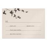 Black Sakura Cherry Blossom Zen Wedding RSVP Personalized Invitation