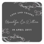 Black Sakura Cherry Blossoms Wedding Favor Sticker stickers