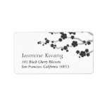 Black Sakura Cherry Blossoms Zen Address Labels