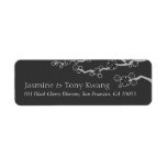 Black Sakura Cherry Blossoms Zen Address Labels