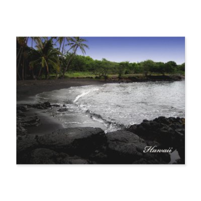 Black Sand Beach Postcards, Customizable