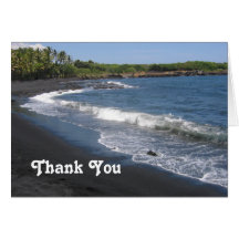 Black Sand Beach Thank You Card