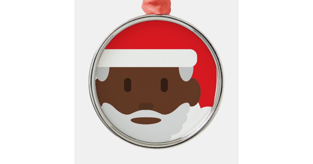 black santa claus emoji metal ornament zazzle black santa claus emoji metal ornament zazzle