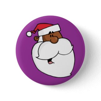 Black Santa Claus Pinback Button