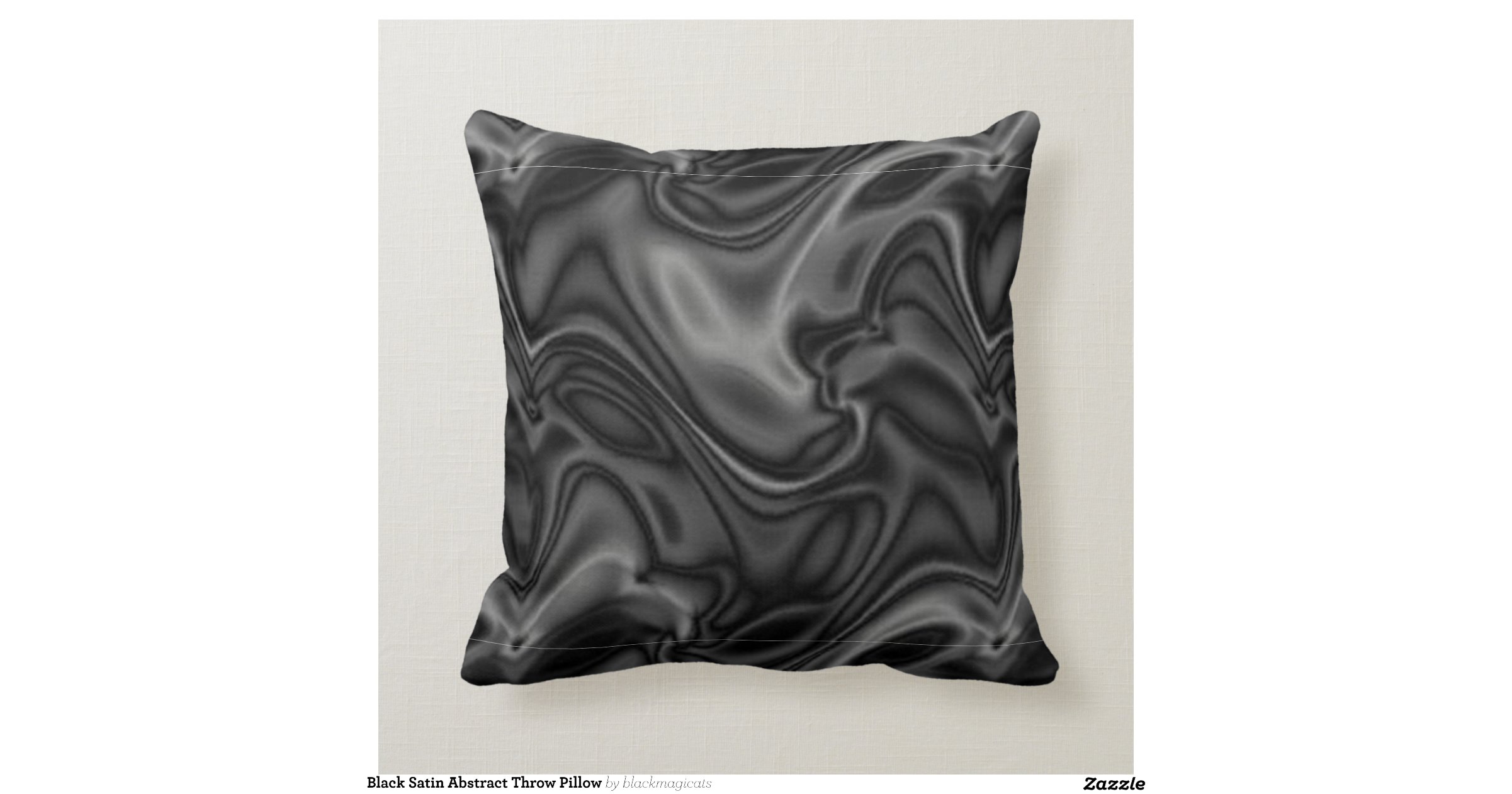 Black Satin Abstract Throw Pillow Zazzle