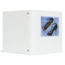 Black Satin and Crystal Dragonfly Pumps 3 Ring Binder
