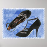 Black Satin and Crystal Dragonfly Pumps copy Poster