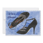 Black Satin and Crystal Dragonfly Pumps Invite