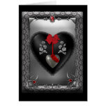 Black Satin and Silver Heart Cards
