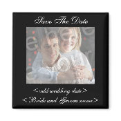 Black Save The Date Photo Magnet magnet