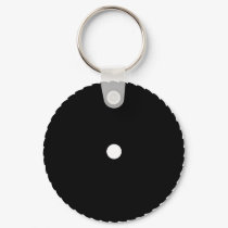 black saw blade icon keychains