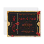 Black Scary Blood Splatter Ticket Invitations
