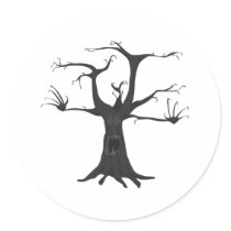Black Scary Tree stickers by emonation Black Scary Tree stickers