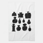 Black Scent Bottles Design. Kitchen Towel