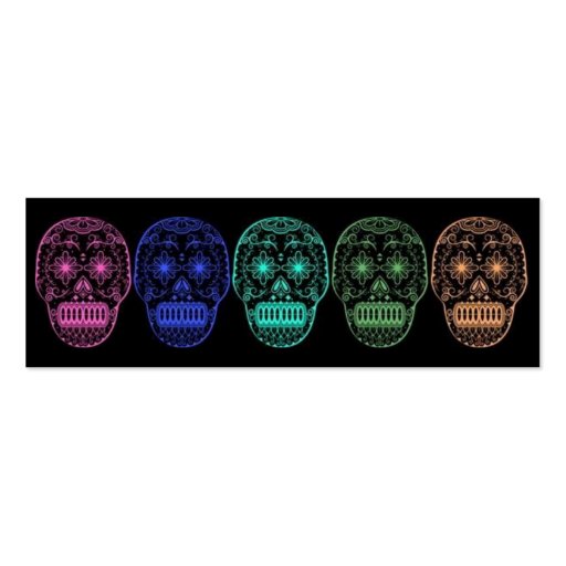 Black Scissor Skull Profile Card Business Cards (back side)