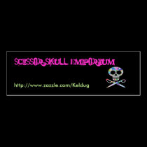 Black Scissor Skull Profile Card business cards