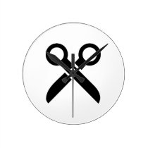 Black Scissors icon wall clocks