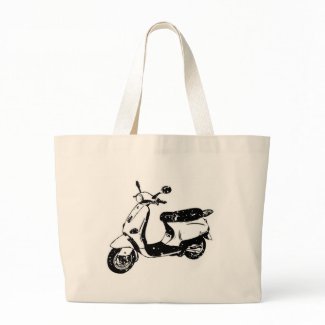 Black Scooter Tote Bags