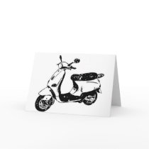 Black Scooter Greeting Card