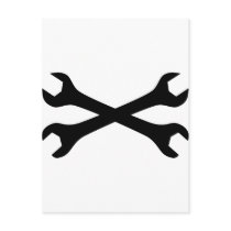 Black Screw Wrench crossed postcards by Tomaniac Black Screw Wrench crossed postcards