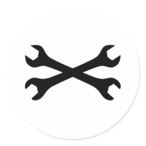 Black Screw Wrench crossed stickers