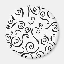 Black Scrolly Magnet