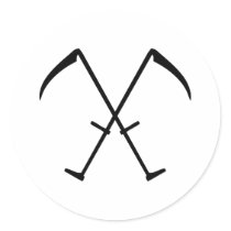 black scythe crossed icon stickers