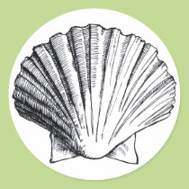 Black Sea Shell Sticker stickers