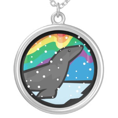 black seal design custom necklace Zazzle_necklace black seal design custom necklace Zazzle_necklace