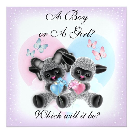 Black Sheep Baby Gender Reveal Party Invit Custom Announcement