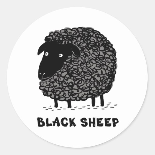 Black Sheep Classic Round Sticker | Zazzle