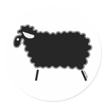 Black Sheep Round Stickers