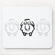 black sheep white sheeps mouse pad