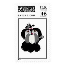 Black Shih Tzu Dog postage