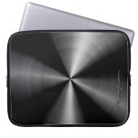 Black Shiny Metallic  Stainless Steel Look laptop sleeves