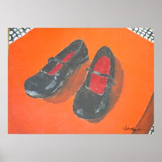 Black Shoes Painting Poster
