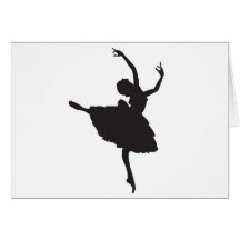 Black Silhouette Ballet Dancer Card