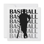Black Silhouette Baseball Player T-shirts and Gift Invites
